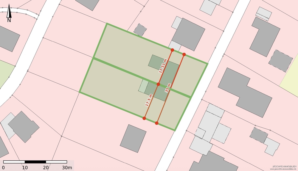 Lageplan mögliche Teilung